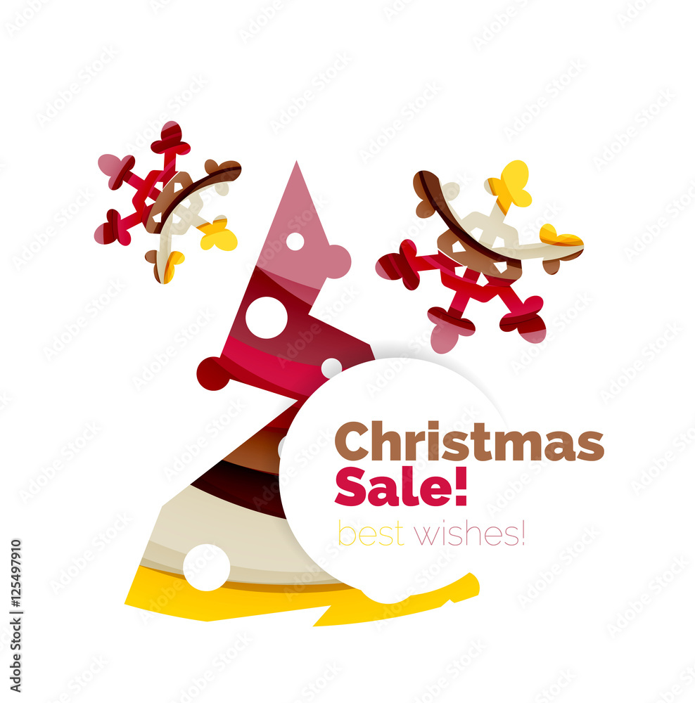 Christmas and New Year geometric paper design banner Christmas and New Year geometric paper design banner