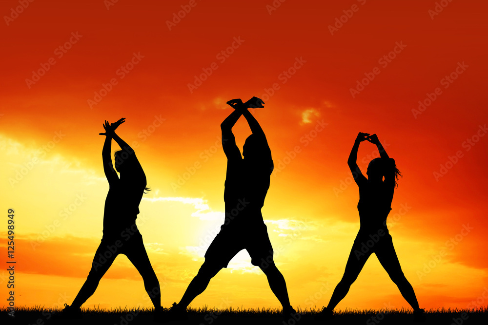Fototapeta premium aerobics at sunset