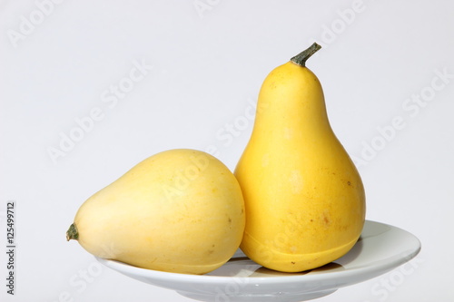 yellow pear on a white background