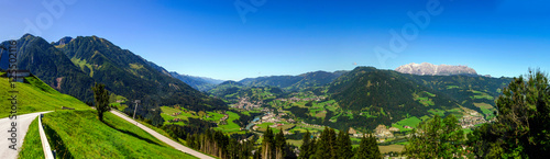 Panoramic view of alpine landscape, summer