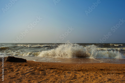 The evening of the Azov Sea beach. photo