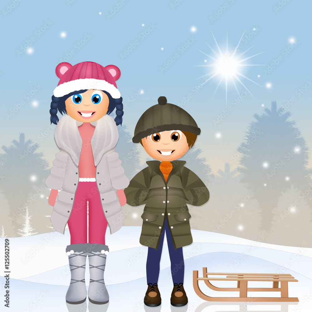 children in winter children in winter