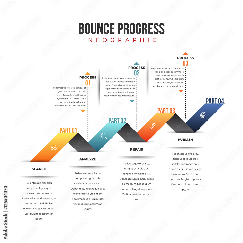 Fototapeta premium Bounce Progress Infographic