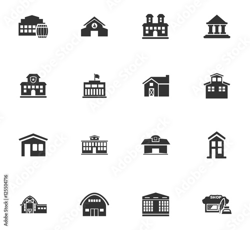 Infrastucture of the city icons set
