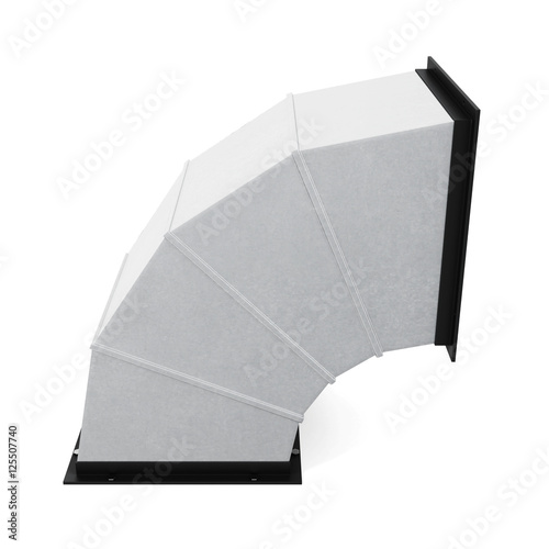 90 degree rectangular bend duct  isolated. 3d rendering