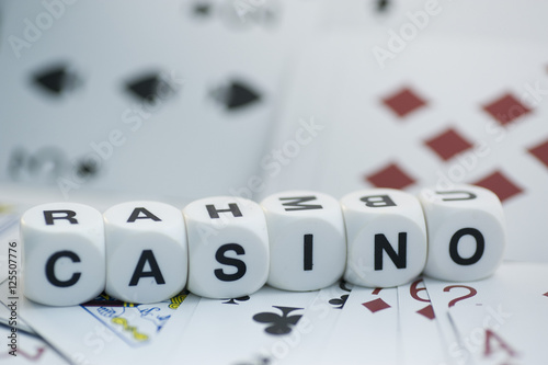 casino, dice letters