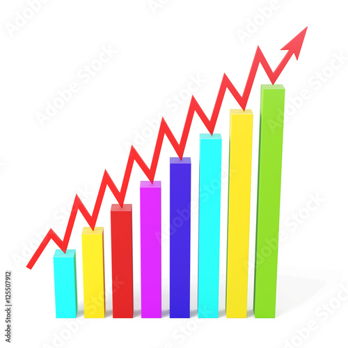 Growth graph isolated on white background. 3d illustration Free Download Growth graph isolated on white background. 3d illustration - GFXLoad
