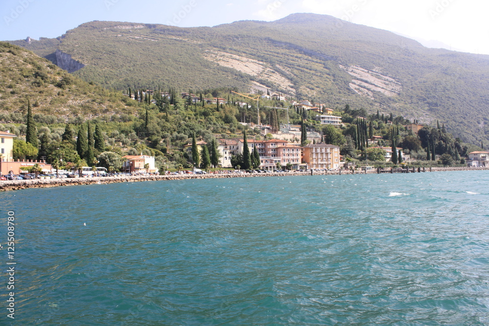 View of Torbole city on the Garda Lake in the North of Italy (Trento)