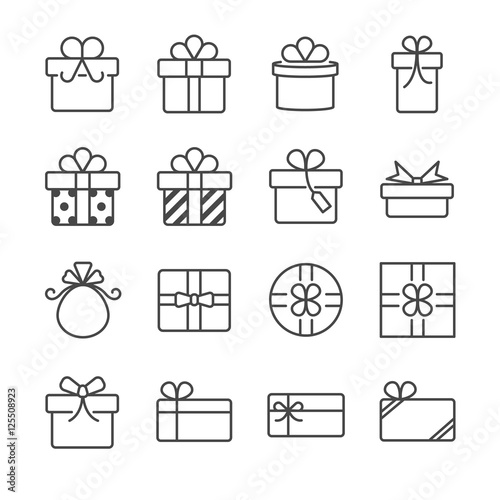 Gift box and present icons