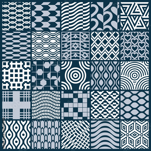 Collection of vector abstract seamless compositions, symmetric o