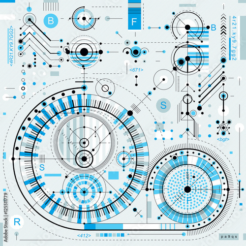 Technical plan, engineering draft. Vector drawing of industrial