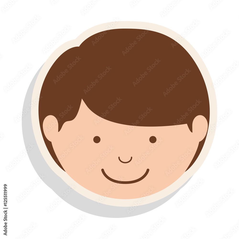 little cute boy face smiling over white background. vector illustration little cute boy face smiling over white background. vector illustration