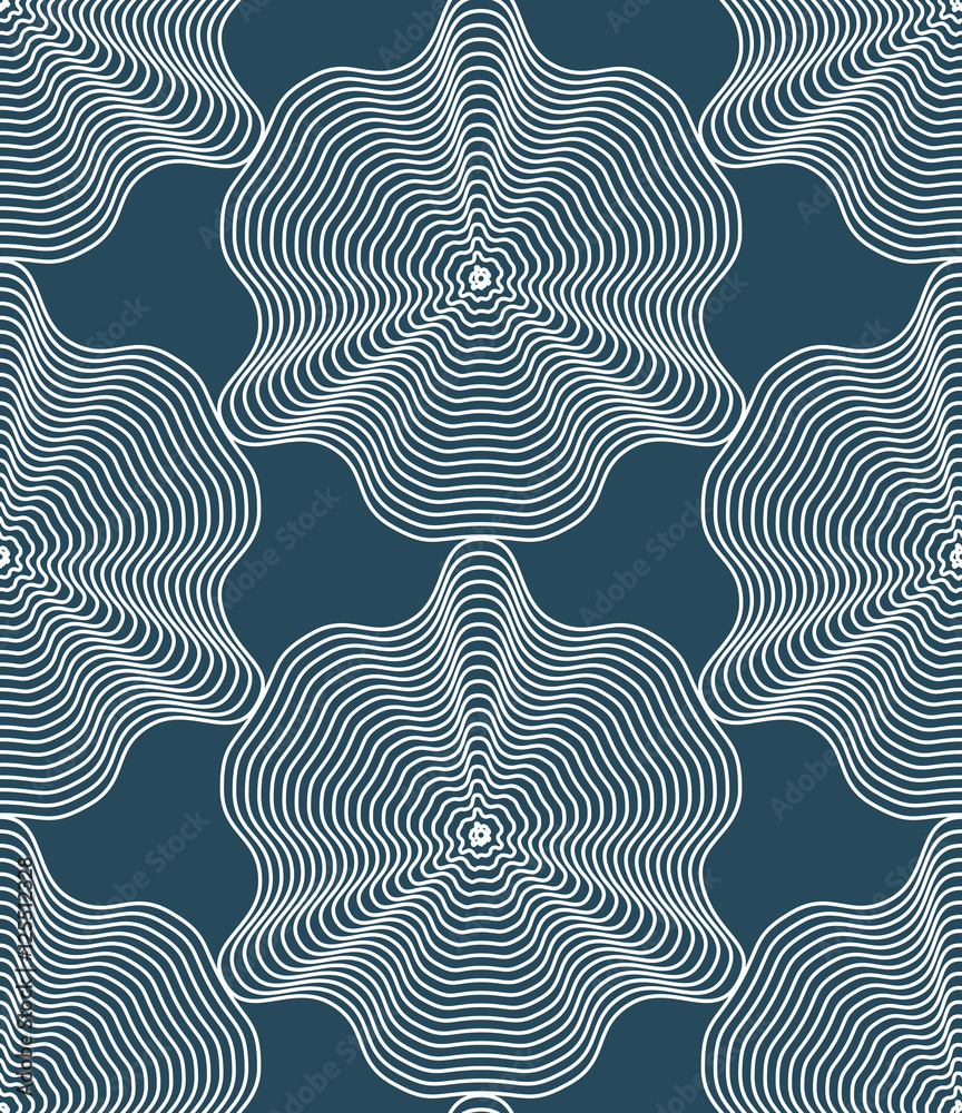 Geometric stripy seamless pattern, bright vector abstract backgr