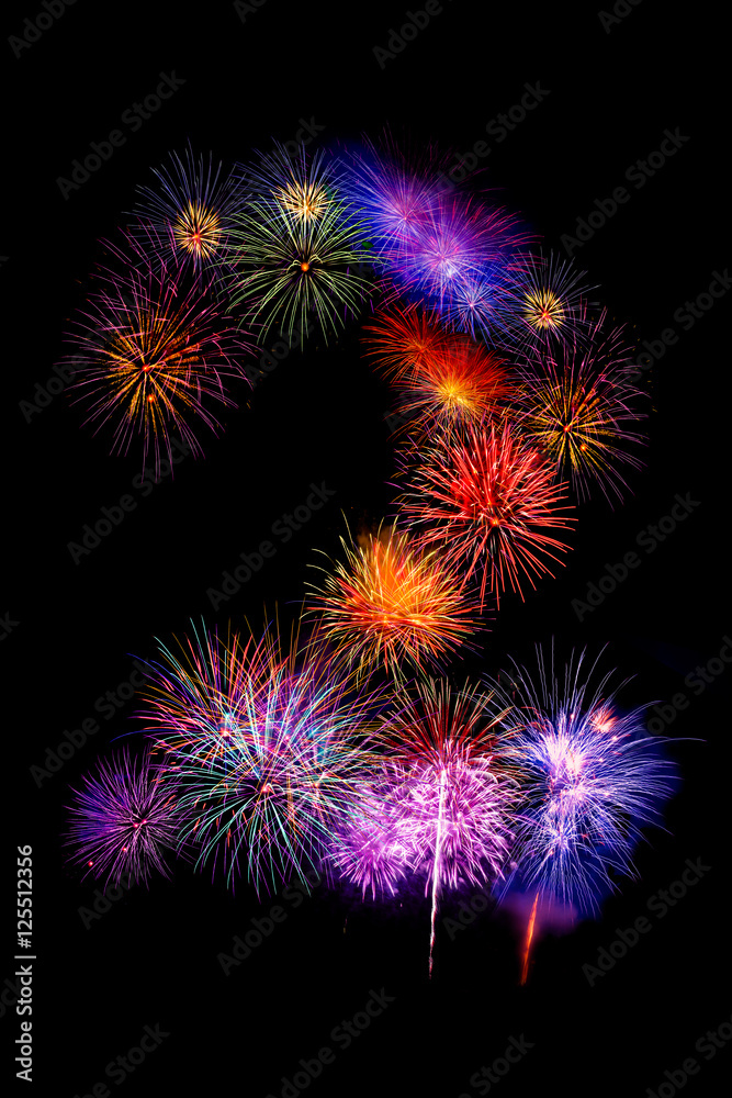 colorful fireworks number 2  for 2017 -  beautiful colorful fire