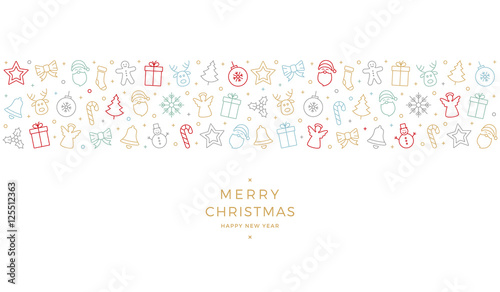 merry christmas colorful ic...
