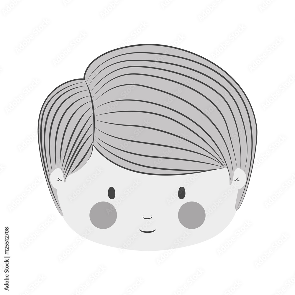 little cute boy face smiling over white background. vector illustration ...
