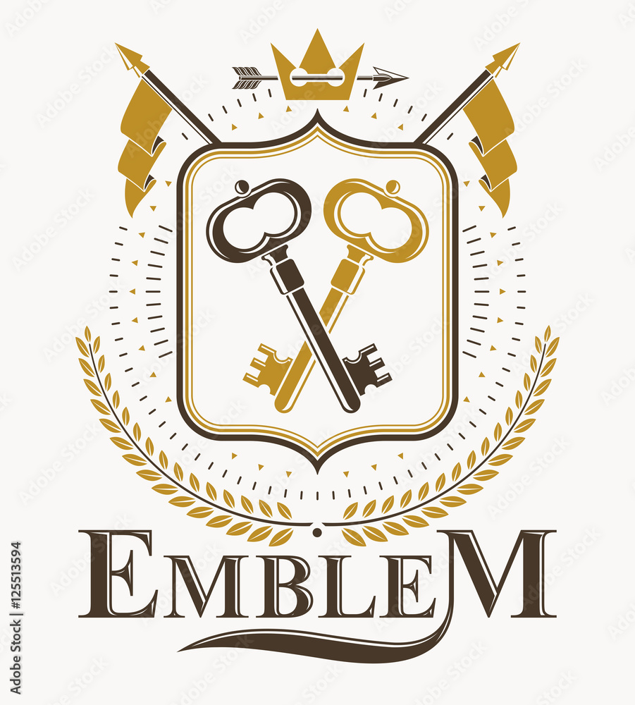 Naklejka premium Heraldic design, vector vintage emblem.