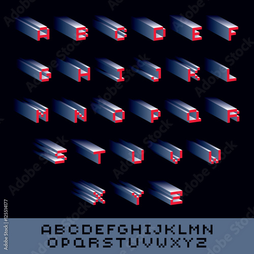 Vector modern tech alphabet...