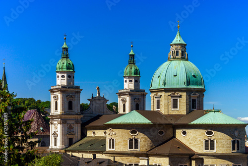 Cityscape of Salzburg with beautiful church