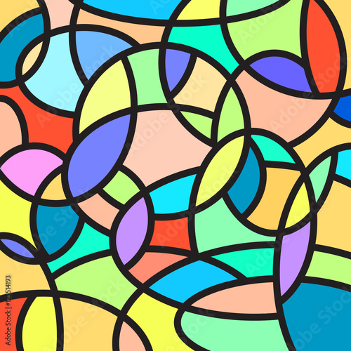 Simplistic colorful stained glass stylized pattern. Vector illustration