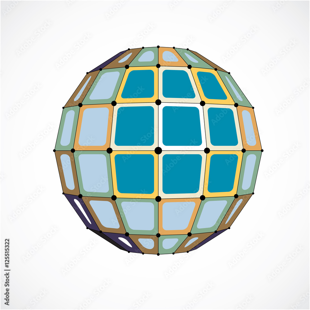 Abstract vector low poly object with black lines and dots connec Abstract vector low poly object with black lines and dots connec