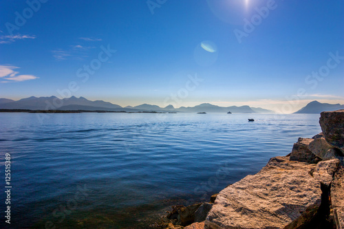 Peaks at sunset and the sea, Molde, Norway
