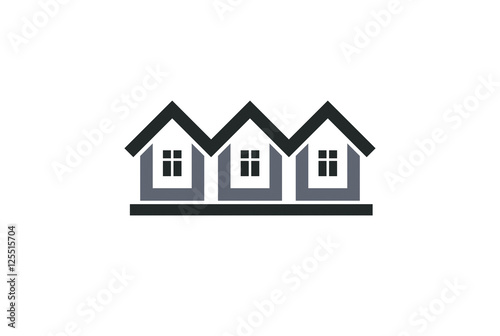 Abstract simple country houses vector illustration, homes image.