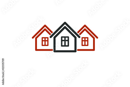Abstract simple country houses vector illustration  homes image.