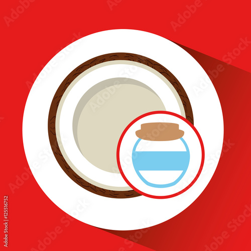 big jar jam coconut icon design vector illustration eps 10