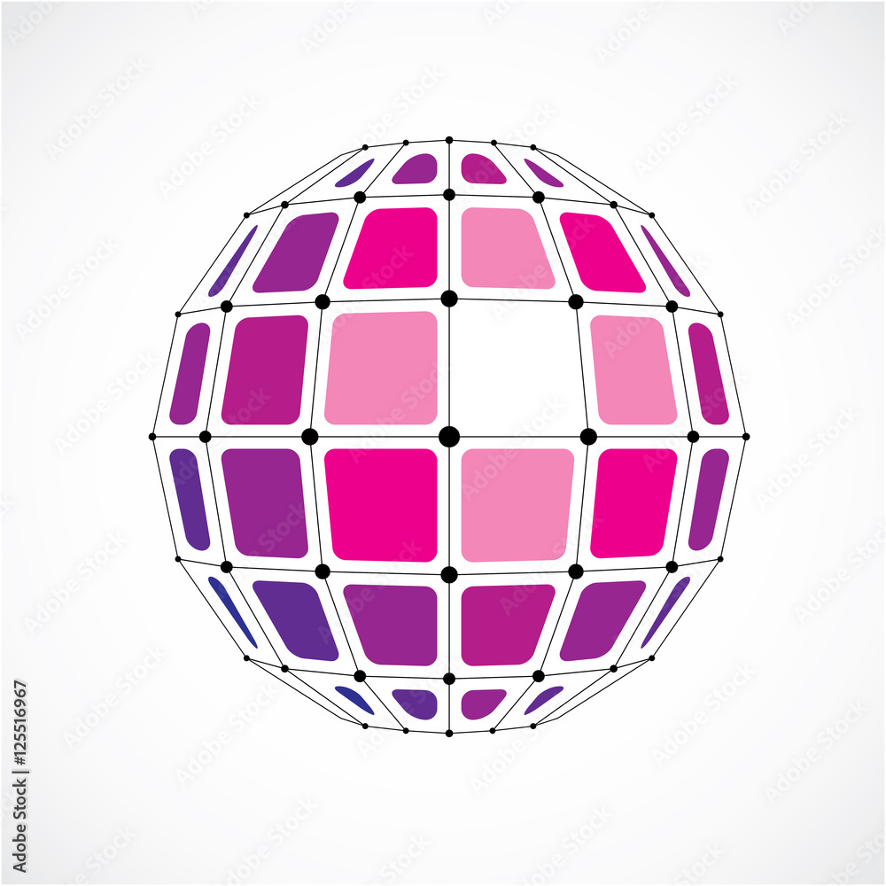 Abstract vector low poly object with black lines and dots connec Abstract vector low poly object with black lines and dots connec