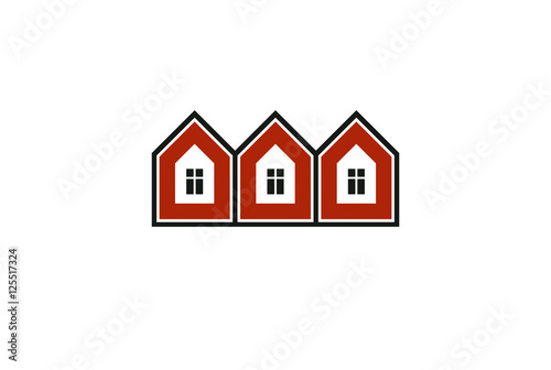 Simple cottages vector illustration  country houses  for use in