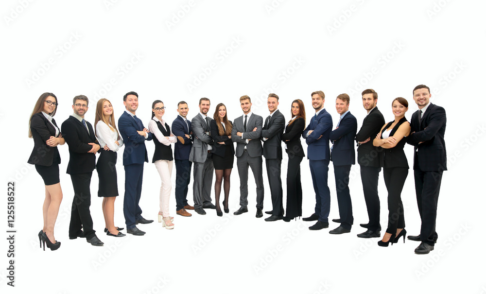 Obraz premium Business group in a row isolated over a white background