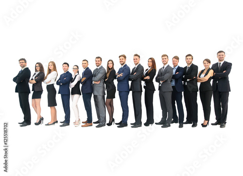 group of business team standing in a row
