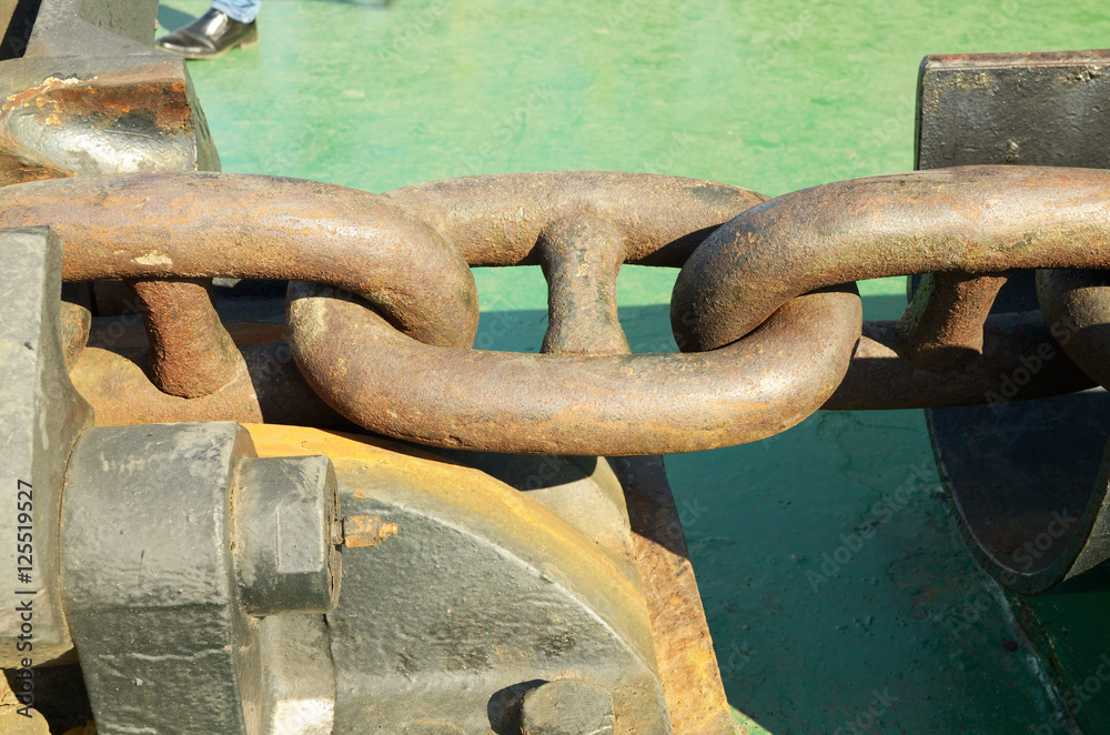 The chain that holds the anchor. The chain that holds the anchor.