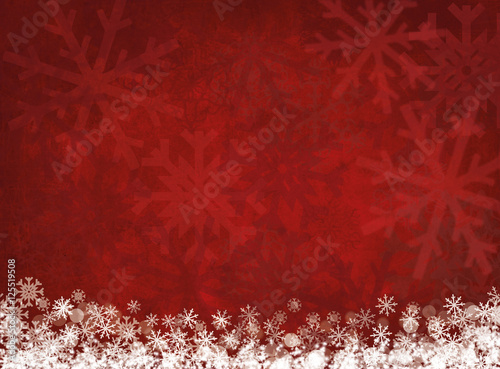 white snowflakes on red christmas background