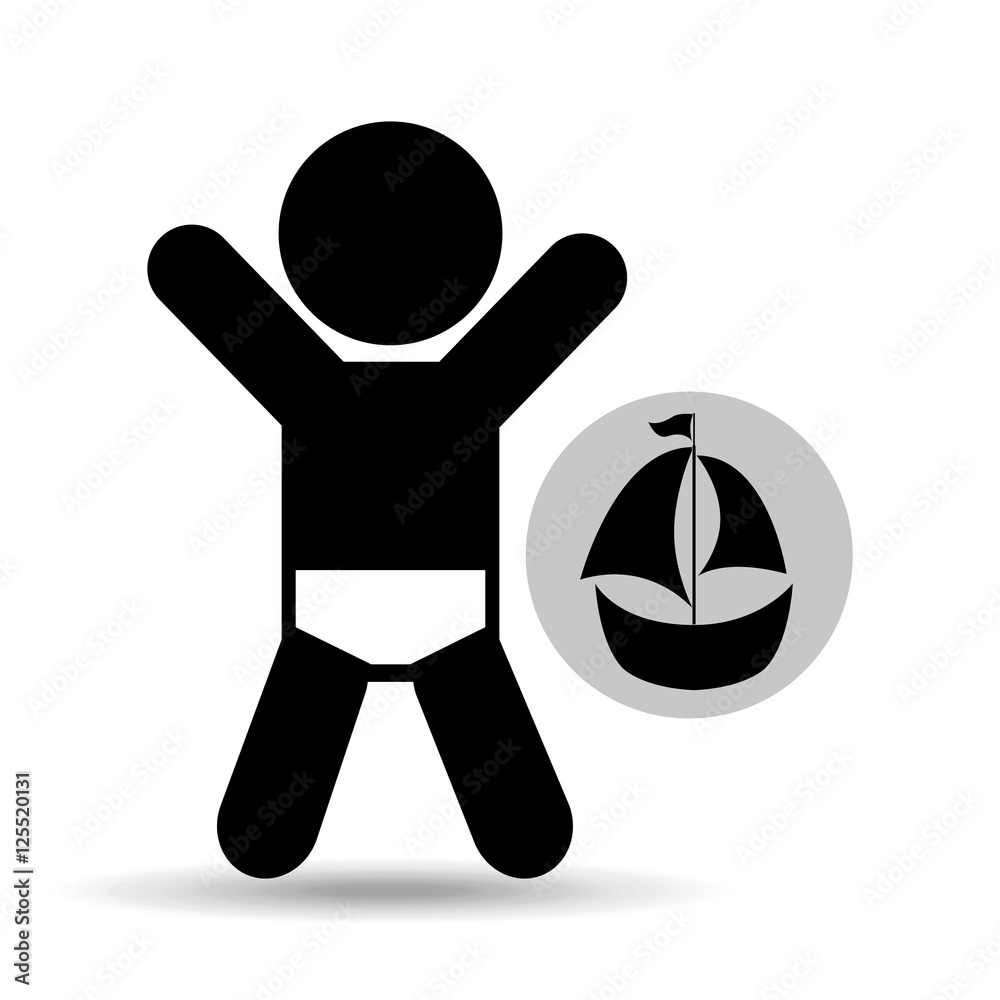cheerful baby silhouette and vector illustration eps 10 cheerful baby silhouette and vector illustration eps 10