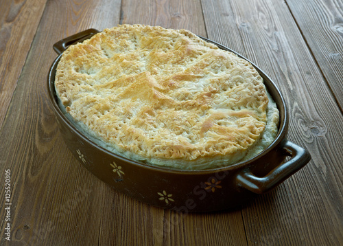 Corned beef and potato pie . old favourite dating back to the 19th Century.