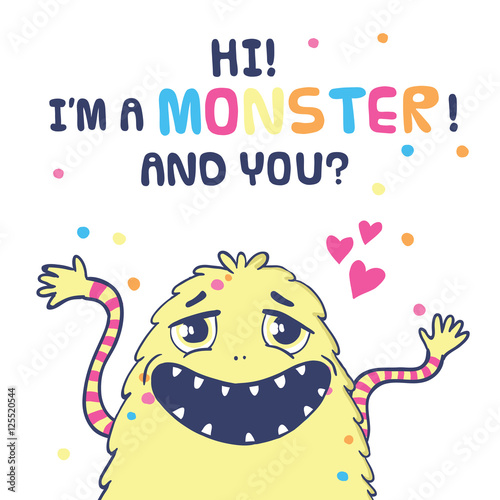 Cute monster illustration.