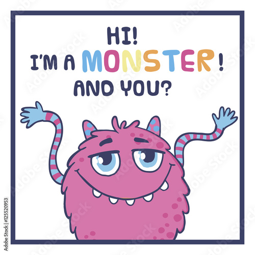 Cute monster illustration.