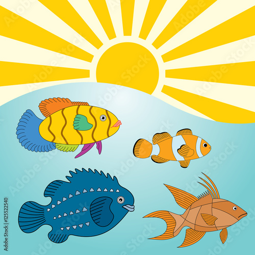 Oscar fish, lumpfish, clownfish and hogfish. Paint them as you like.