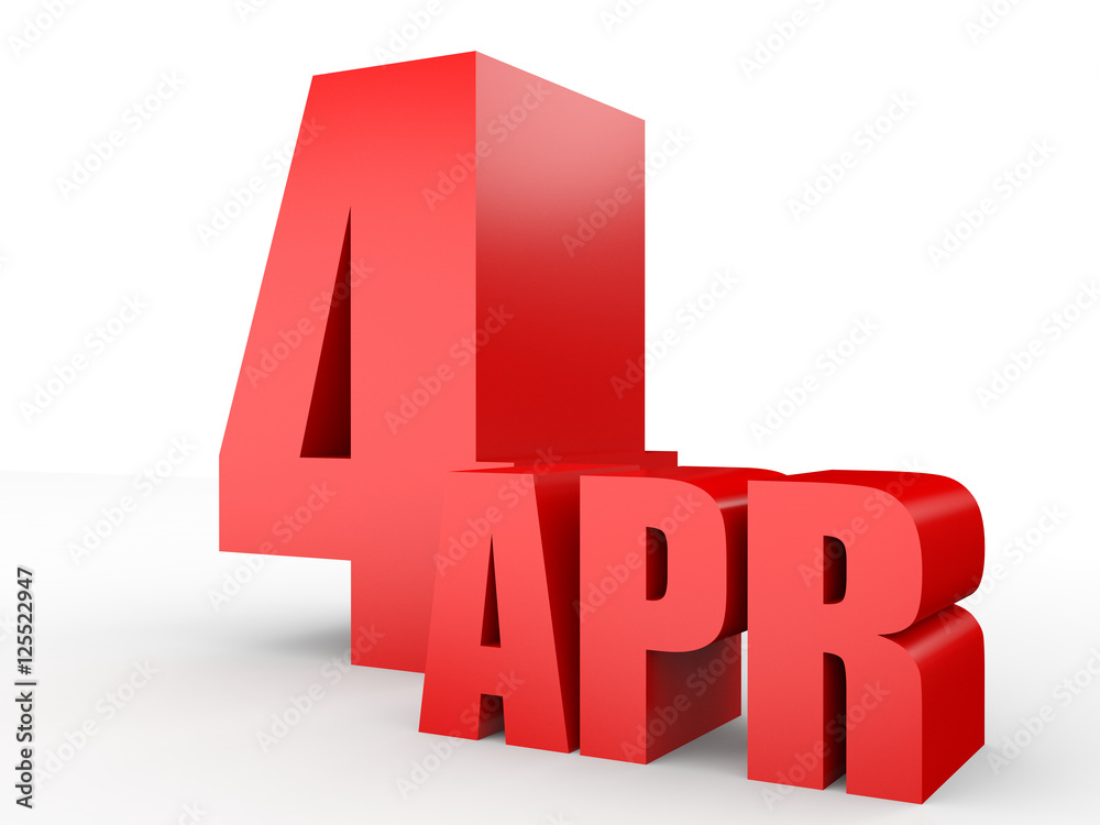 April 4. Text on white background. April 4. Text on white background.
