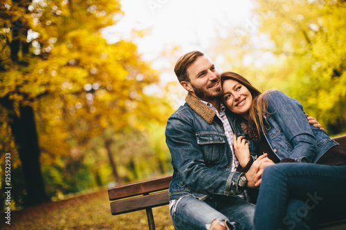 Young couple in the autumn ...