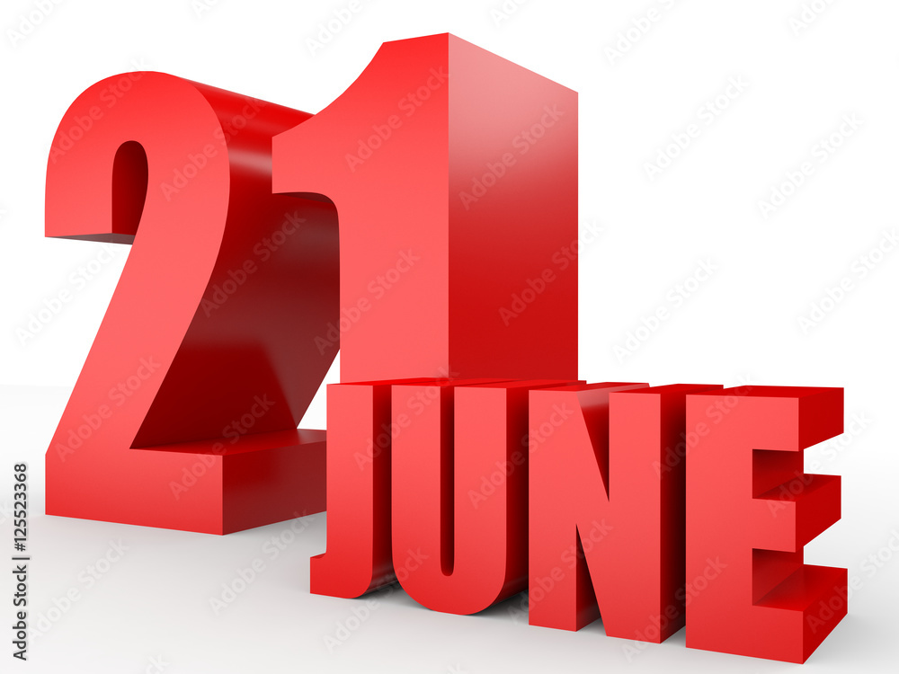 June 21. Text on white background. June 21. Text on white background.