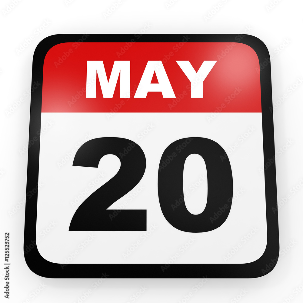 May 20. Calendar on white background. May 20. Calendar on white background.