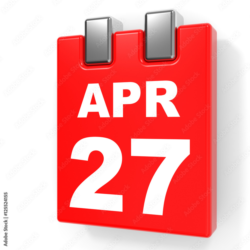 April 27. Calendar on white background. April 27. Calendar on white background.