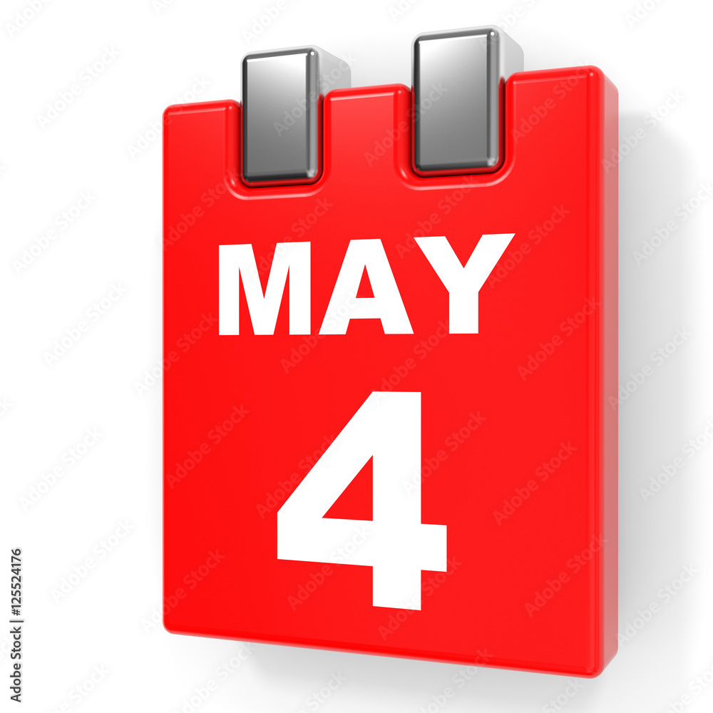 May 4. Calendar on white background. Stock Illustration Adobe Stock