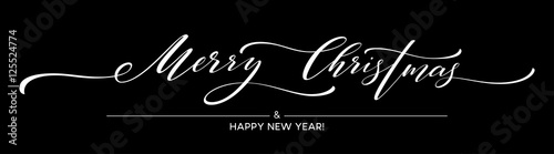Merry Christmas hand lettering isolated. Vector illustration