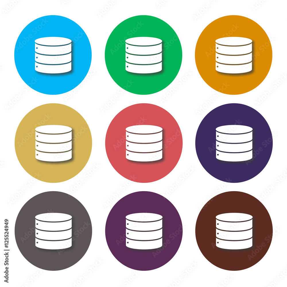 Database icons on white background Database icons on white background