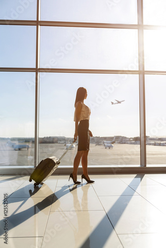 Woman going on business trip