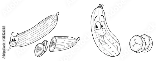 Lächelnde Gurke und Zucchini